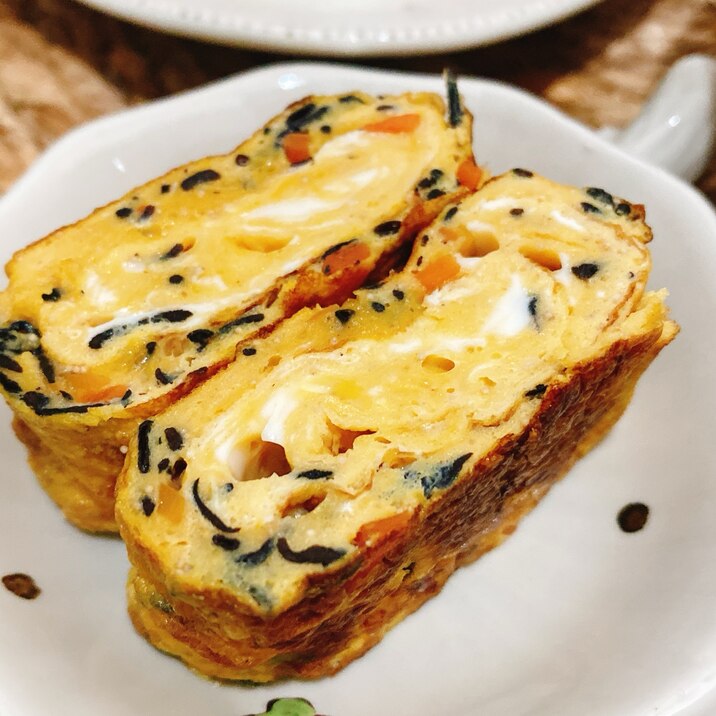 ひじきと明太子の卵焼き